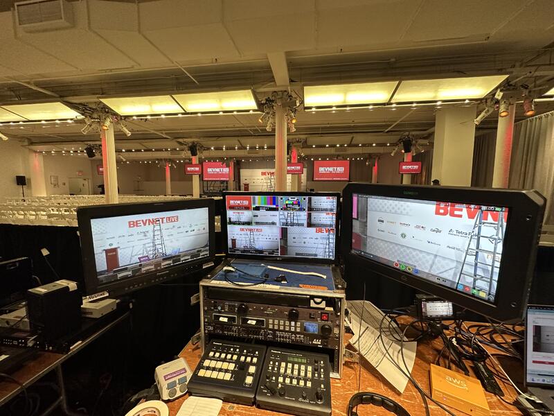 BevNET conference video control world with multiple monitors